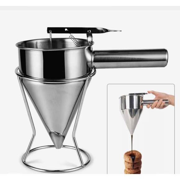 Baking Batter Funnel Dispenser Stainless Steel Cone Kitchen for Cupcake Pancakes - Picture 1 of 5